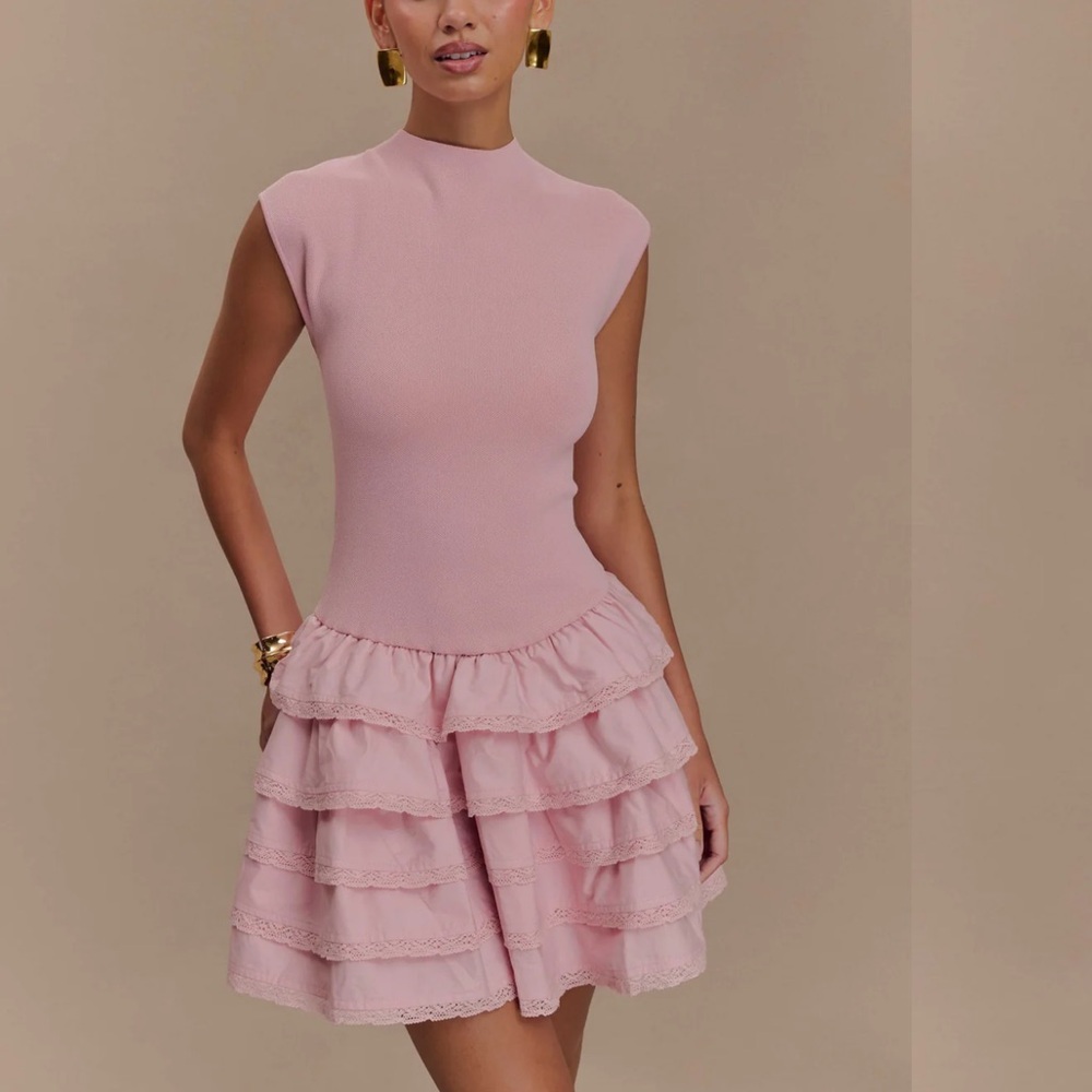 Meshki Maeve Ruffle Knit Mini dress